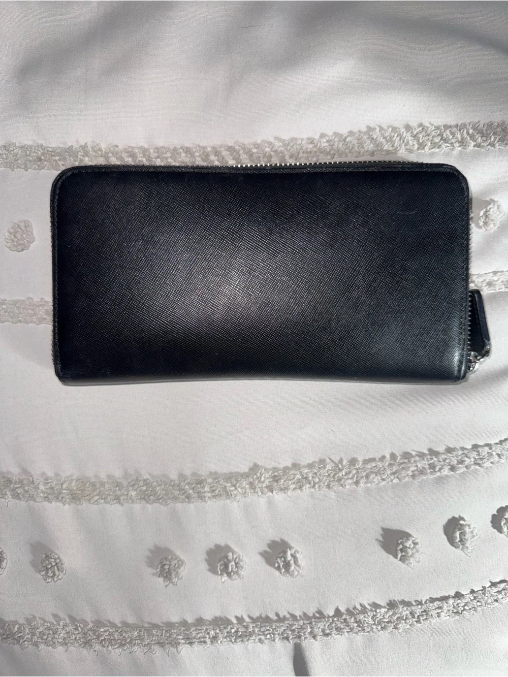 Versace Collection Black Zip-Around Leather Wallet
